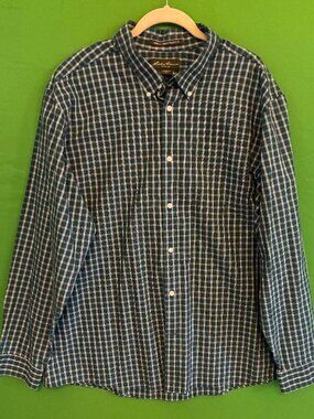 *EUC* CLASSIC Eddie Bauer Button Down Long Sleeve Shirt Mens Size XXL Plaid 0474